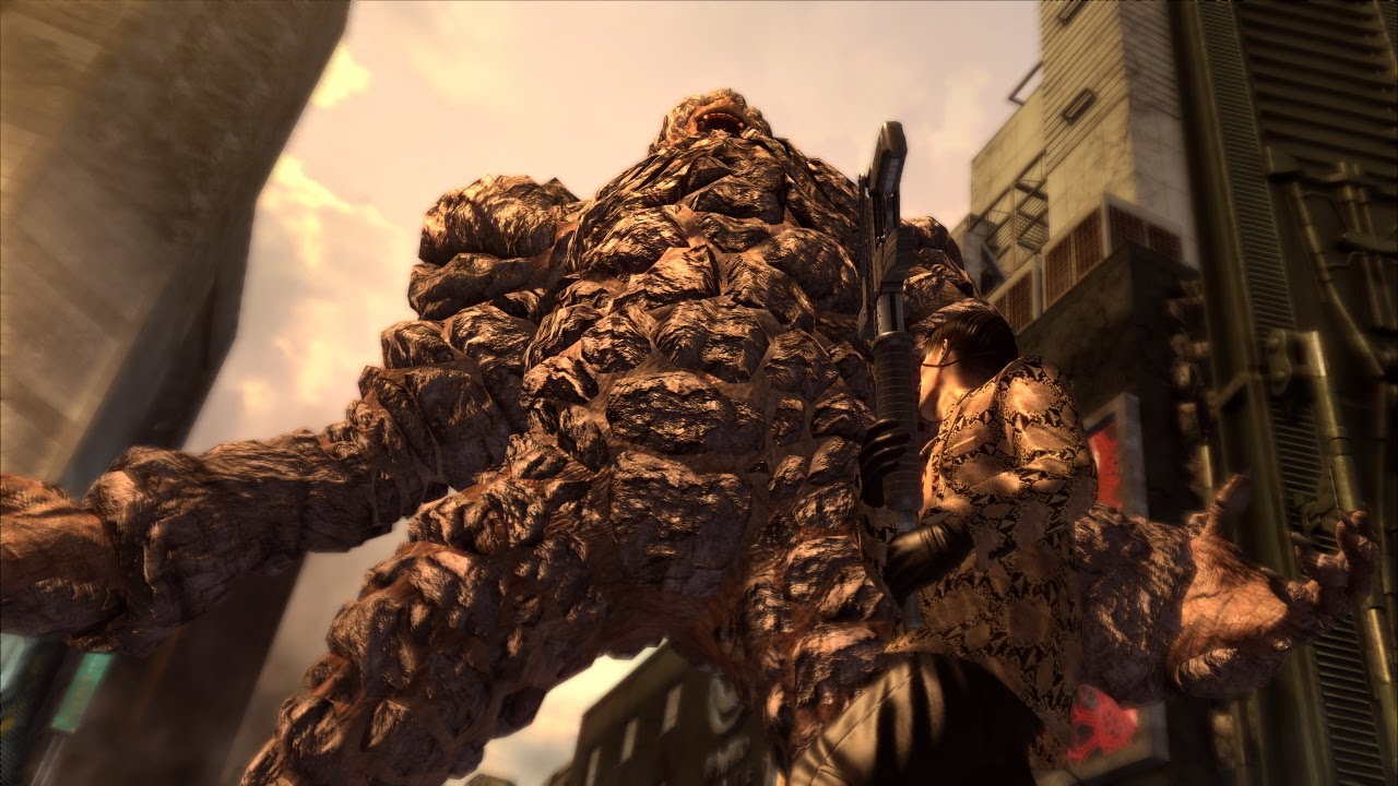 [Yakuza: Dead Souls] Majima Slaps Big Monster w/ Shotgun and Grins