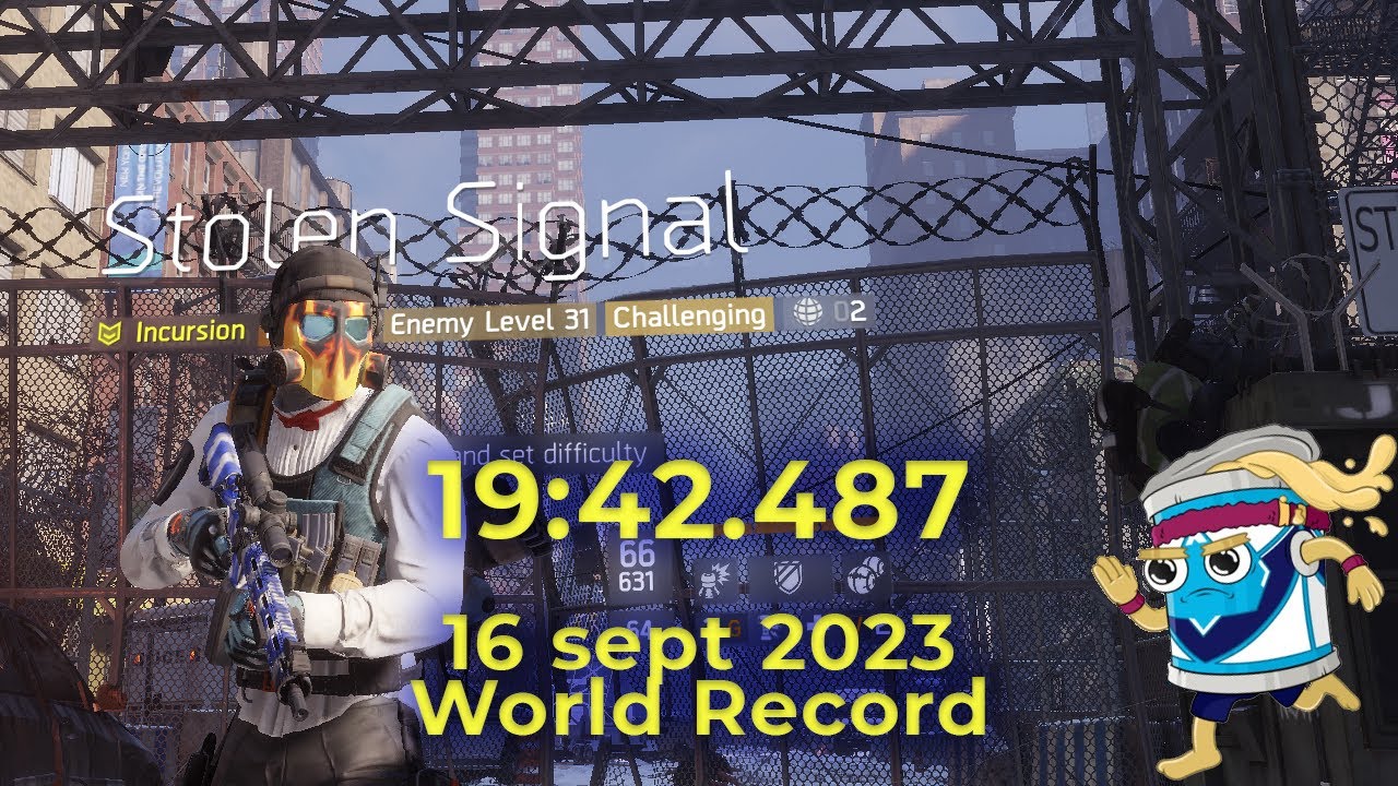 The Division - Stolen Signal 19:42.487 (Solo Any%) (WR 16 sept 2023)