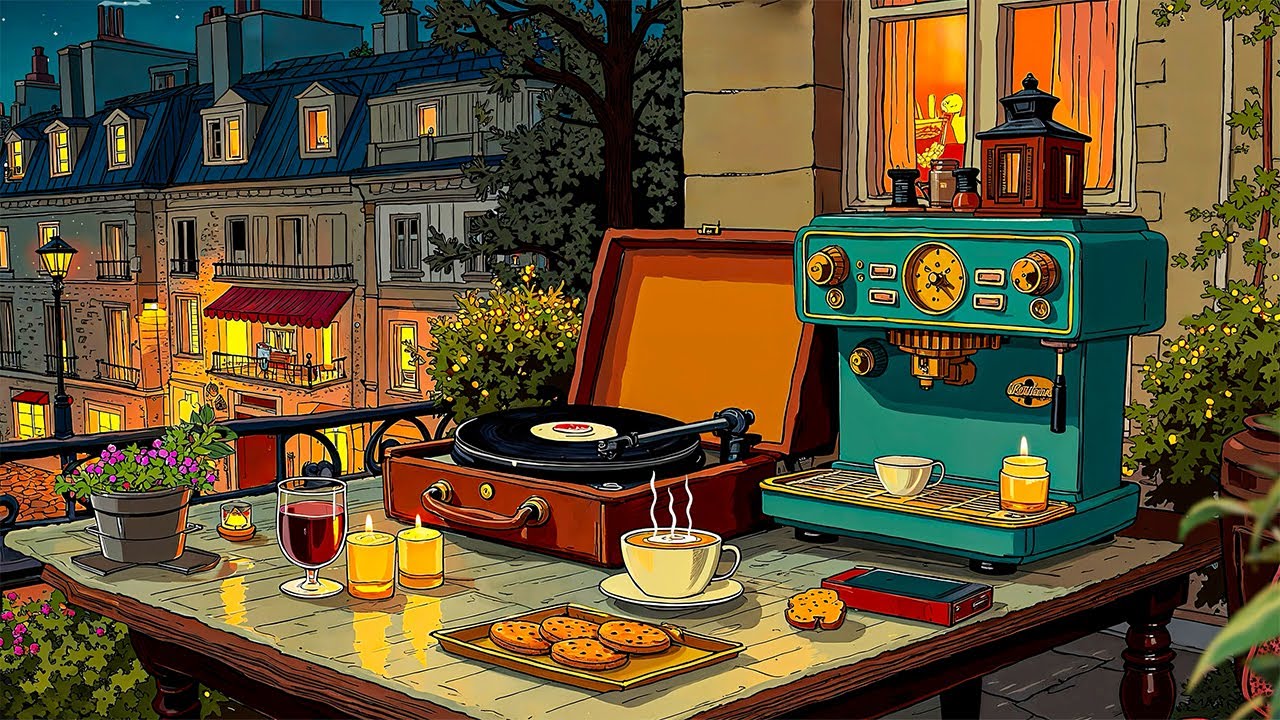 1950s oldies playing in another room on a calm Paris night | vintage music for relaxation, sleep