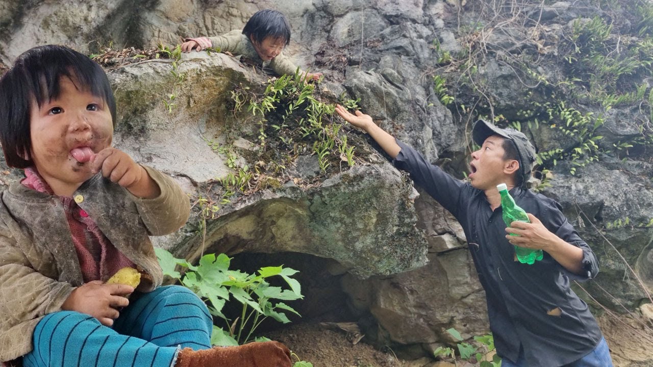 Can the homeless man help the orphan girl escape the danger on the cliff?