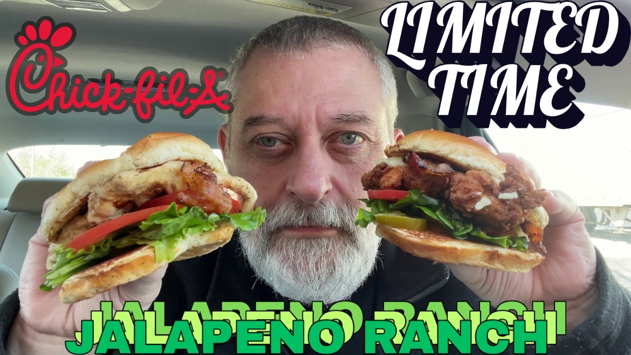 Chick-fil-A Jalapeño Ranch Club Grilled & Original, Strawberry Hibiscus Sprite & Frosted Lemonade