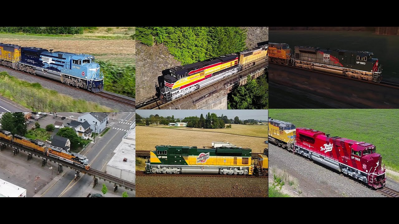 All 6 Original Union Pacific Heritage Units Leading Trains [Pacing]  (2017- 2019)