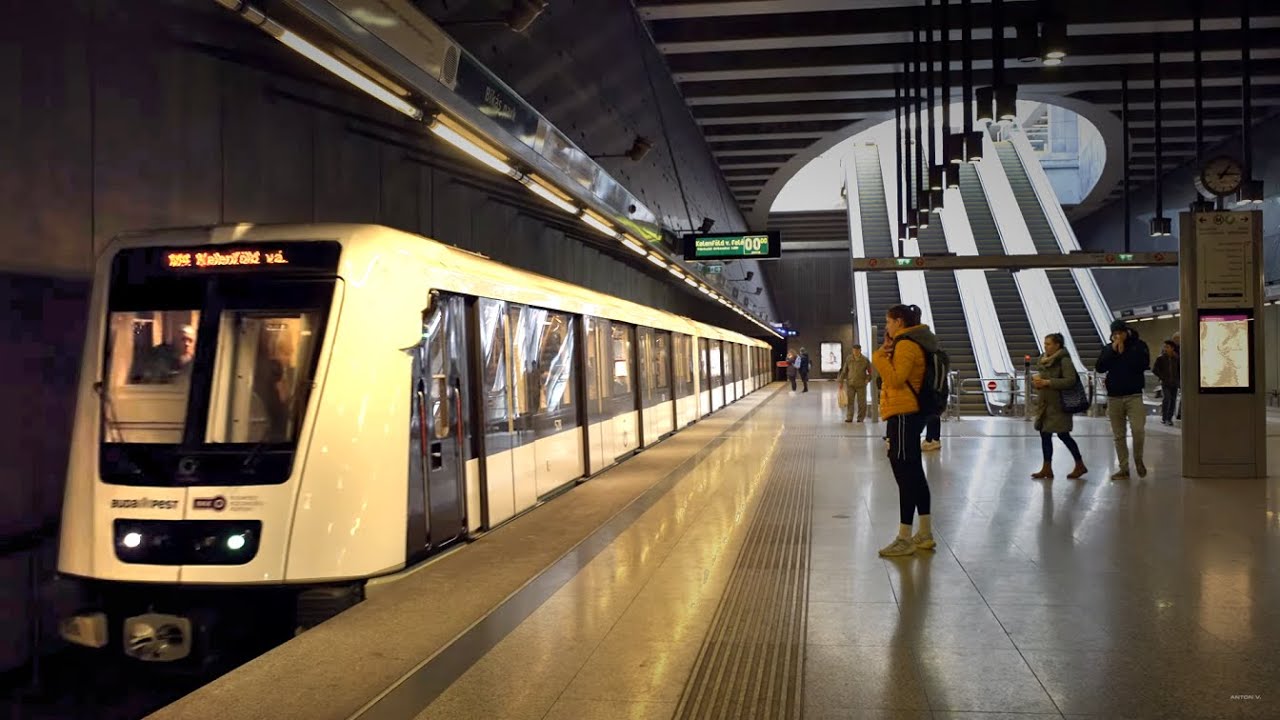 Hungary, Budapest, Metro ride from Bikás park to Kelenföld vasútállomás