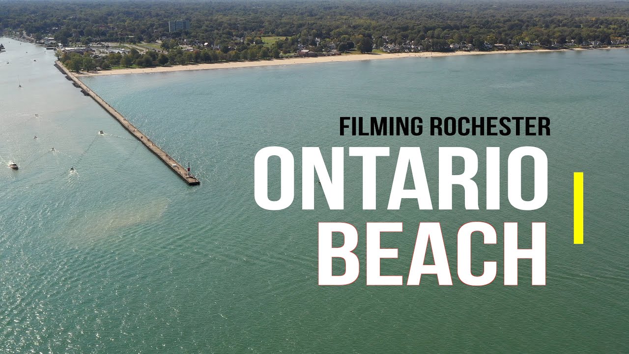 Beautiful aerial footage of Ontario Beach Park, Charlotte Pier and Marina in Rochester NY