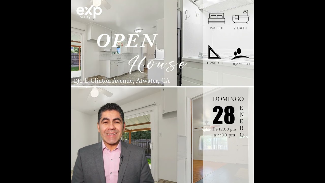 OPEN HOUSE en el 132 E Clinton Avenue, Atwater, CA #openhouse #openhousesunday #atwater #realtor