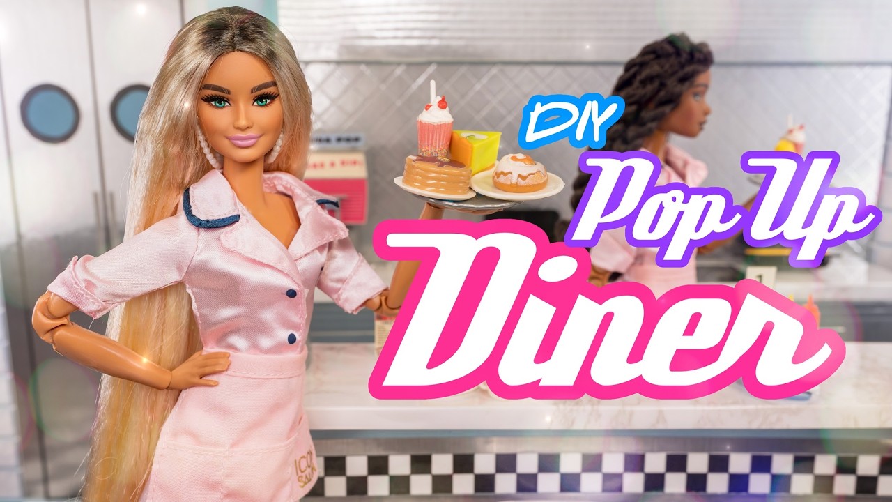 DIY Pop Up Retro Diner : Make A Doll Room With Poster Board | Paper Craft | Teeny Tinies