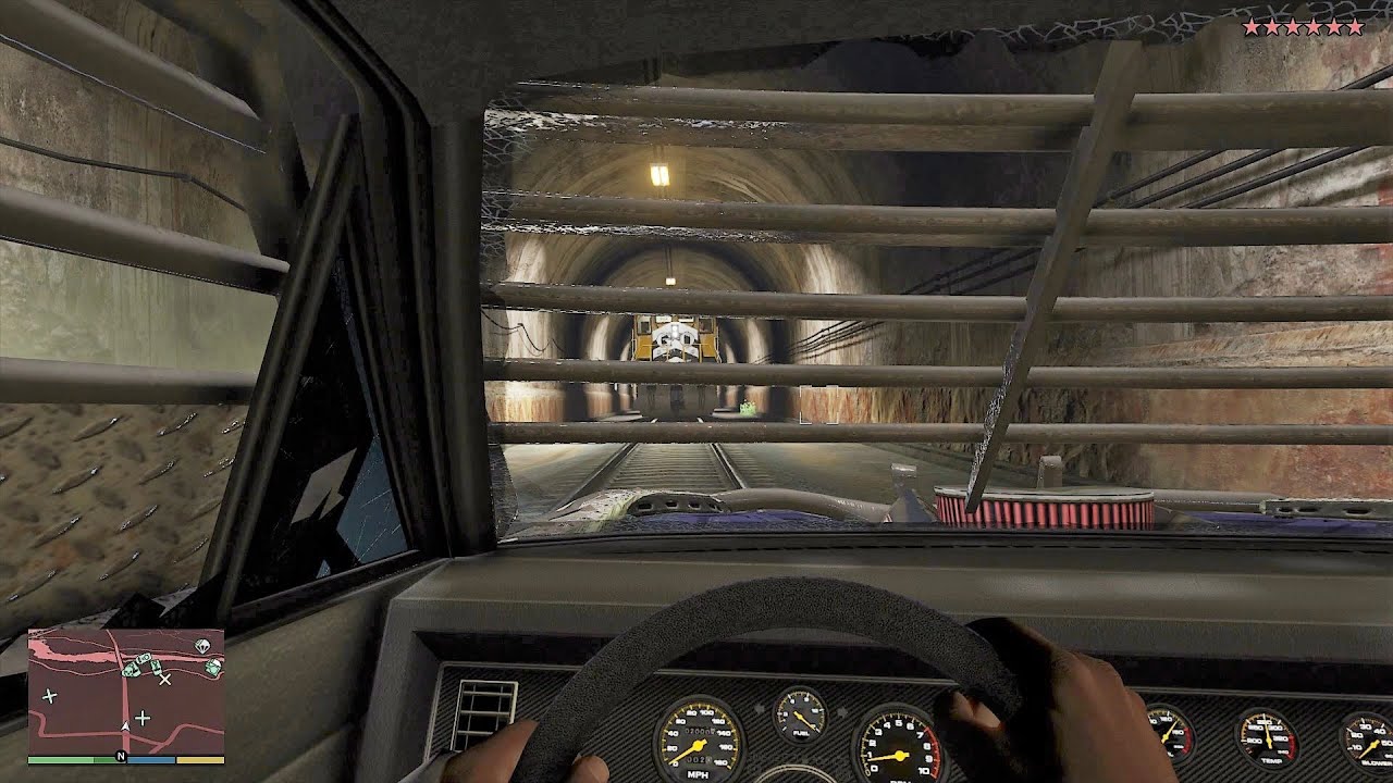 GTA 5 - Franklin's Mount Chiliad Tunnel Ten Star Cop Battle