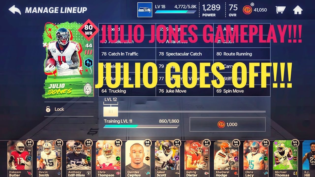 JULIO JONES GOES OFF!!! In 80 ovr Julio jones gameplay (madden mobile 21)