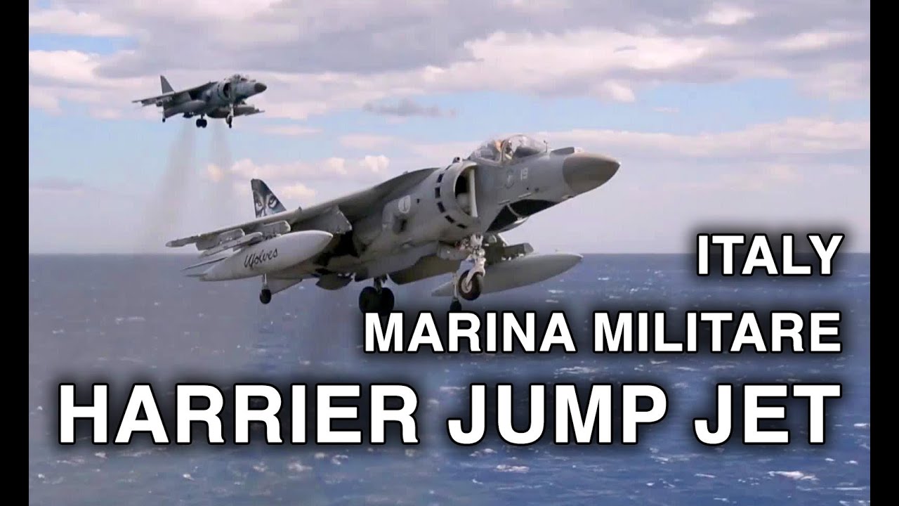 Italian Harrier Jets in Action - Vertical Takeoff and Landing, Short Takeoff on Carrier Cavour