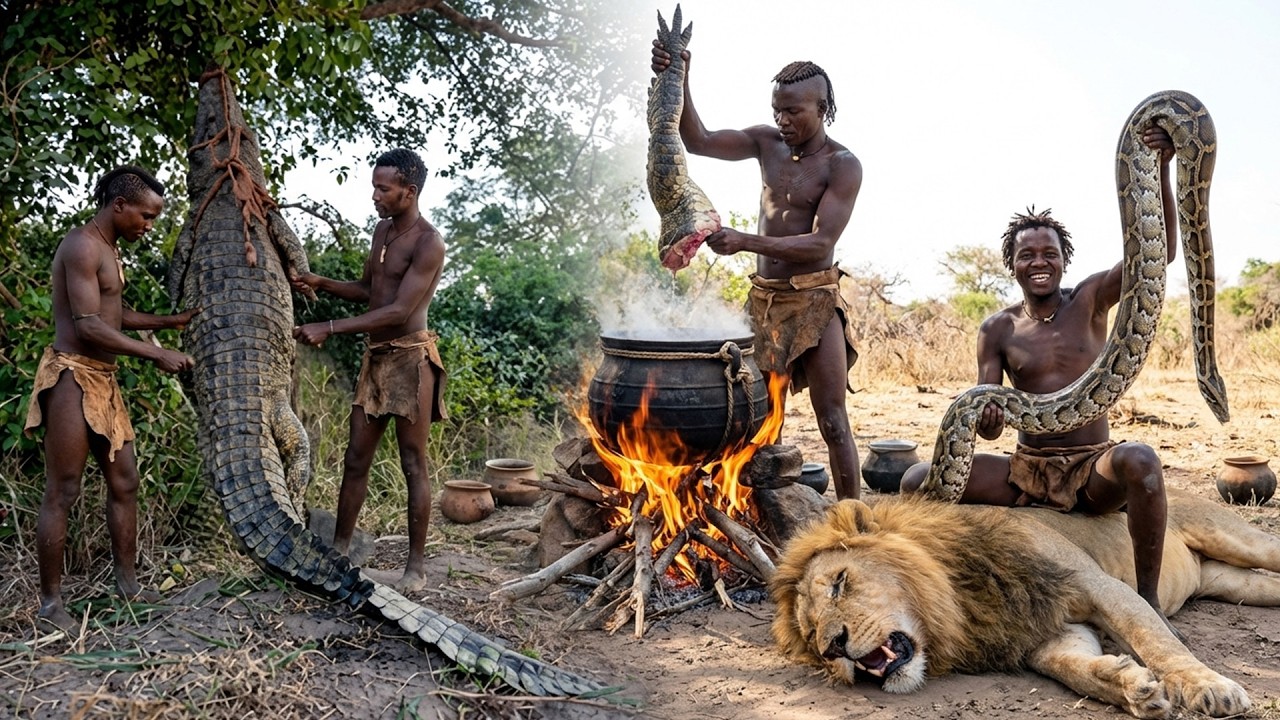 Ancient survival journey — The primitive lifestyle of the hadzabe tribe in the face of wild nature