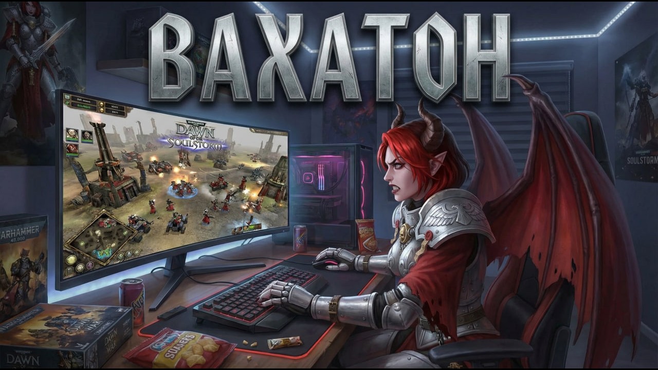 ВАХАТОН - День 22 - Играем Warhammer 40k DoW SoulStorm [RU/EN] Срочный сб�