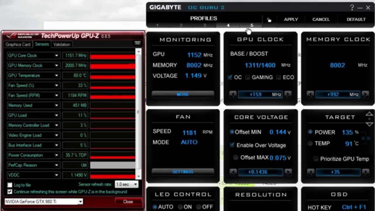 Overclocked 980 Ti Settings 17K+ Firestrikes