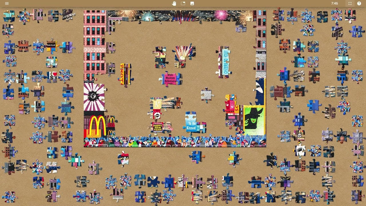 Relaxing Music With Times Square Kiss Illustration Puzzle #685