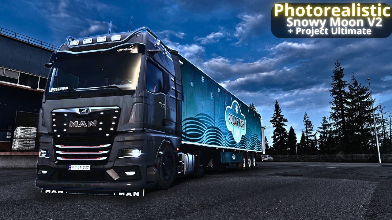 ETS2 1.58 | REALISTIC RAIN DRIVE 🚛 + SnowyMoon + Project Ultimate RealCam  🚛