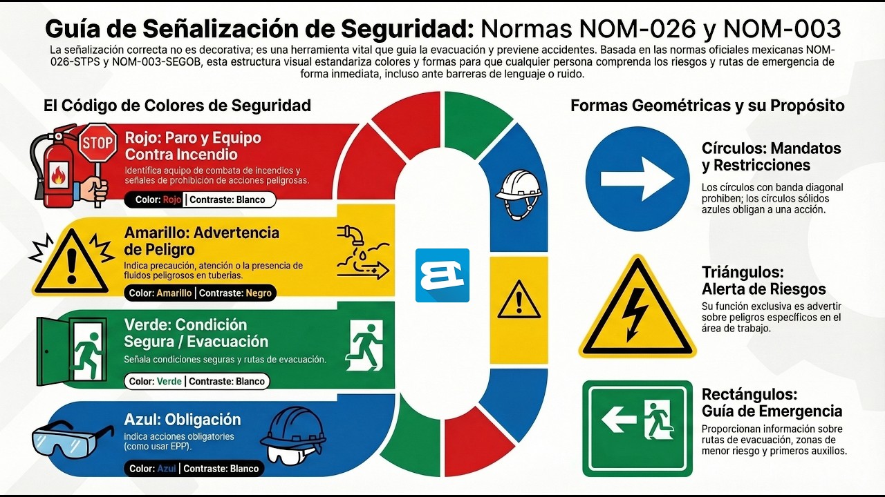 NOM-026-STPS explicada | Se&ntilde;alizaci&oacute;n y colores de seguridad en empresas