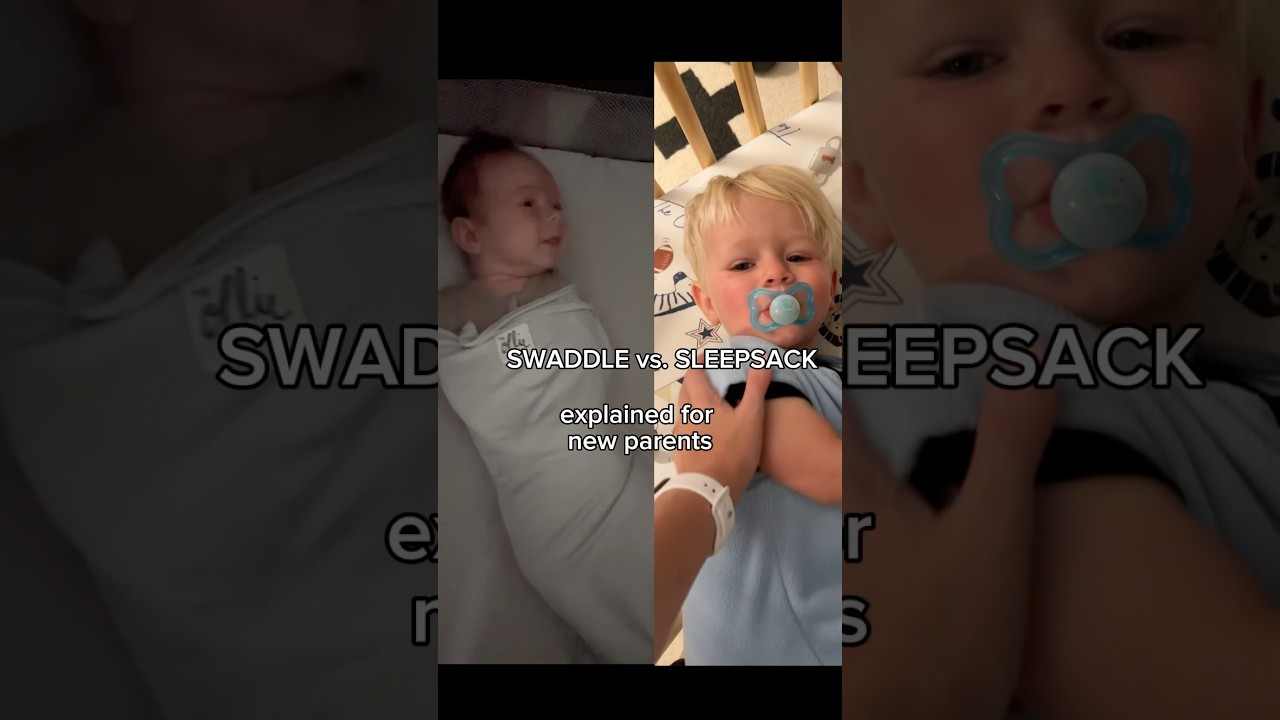 Swaddle vs Sleepsack explained for new parents by a mother/baby RN! #newborn #newparents
