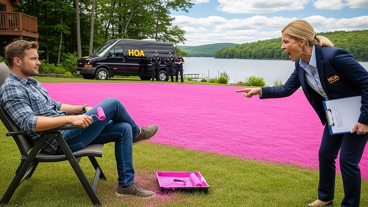 HOA Complained My Grass Was Too Green, So I Painted It Neon Pink!
