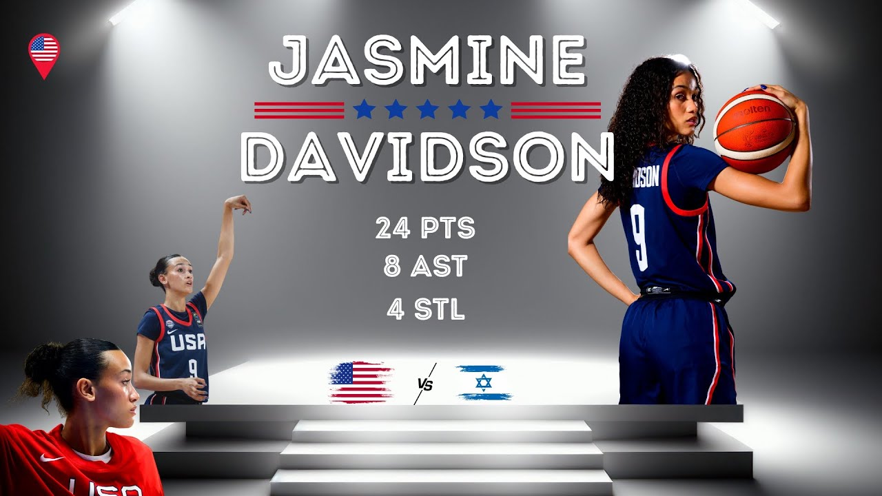 Jasmine Davidson (USC Trojans): 24 PTS | 8 AST | 4 STL vs Israel | 2025 U19 World Cup | 7.15.25