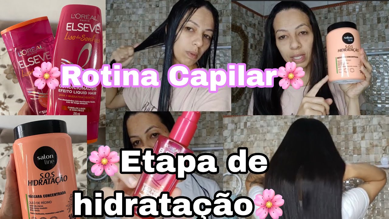 🌸Rotina Capilar com meu cabelo alisado/etapa de hidratação🌸