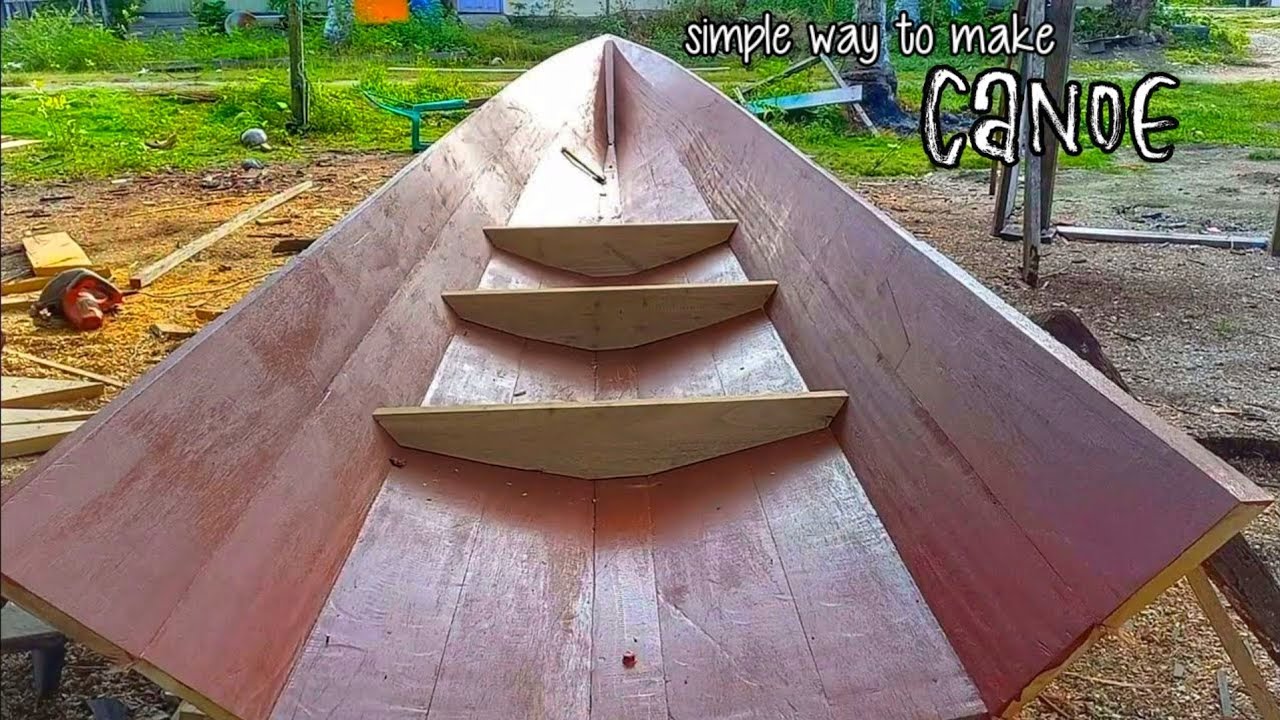 I make a simple wooden boat for fishing