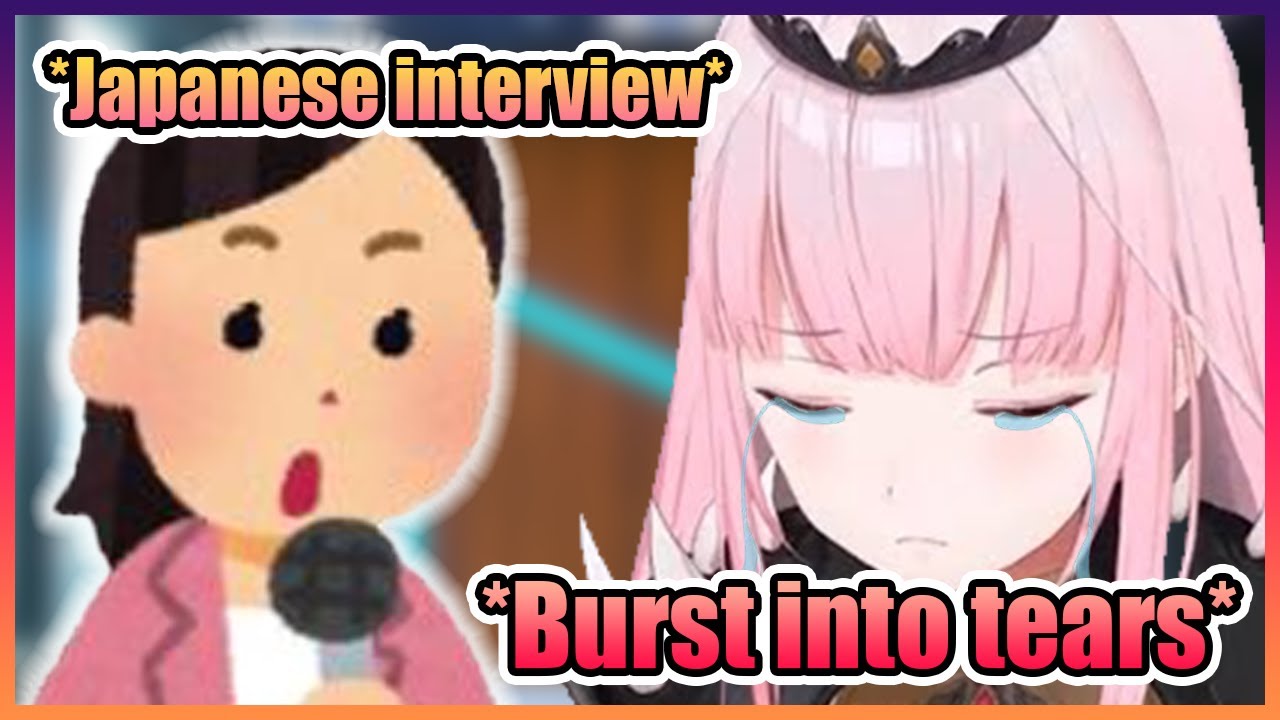 Calli Got Emotional and Burst Into Tears After Her Interview in Japanese【Hololive】