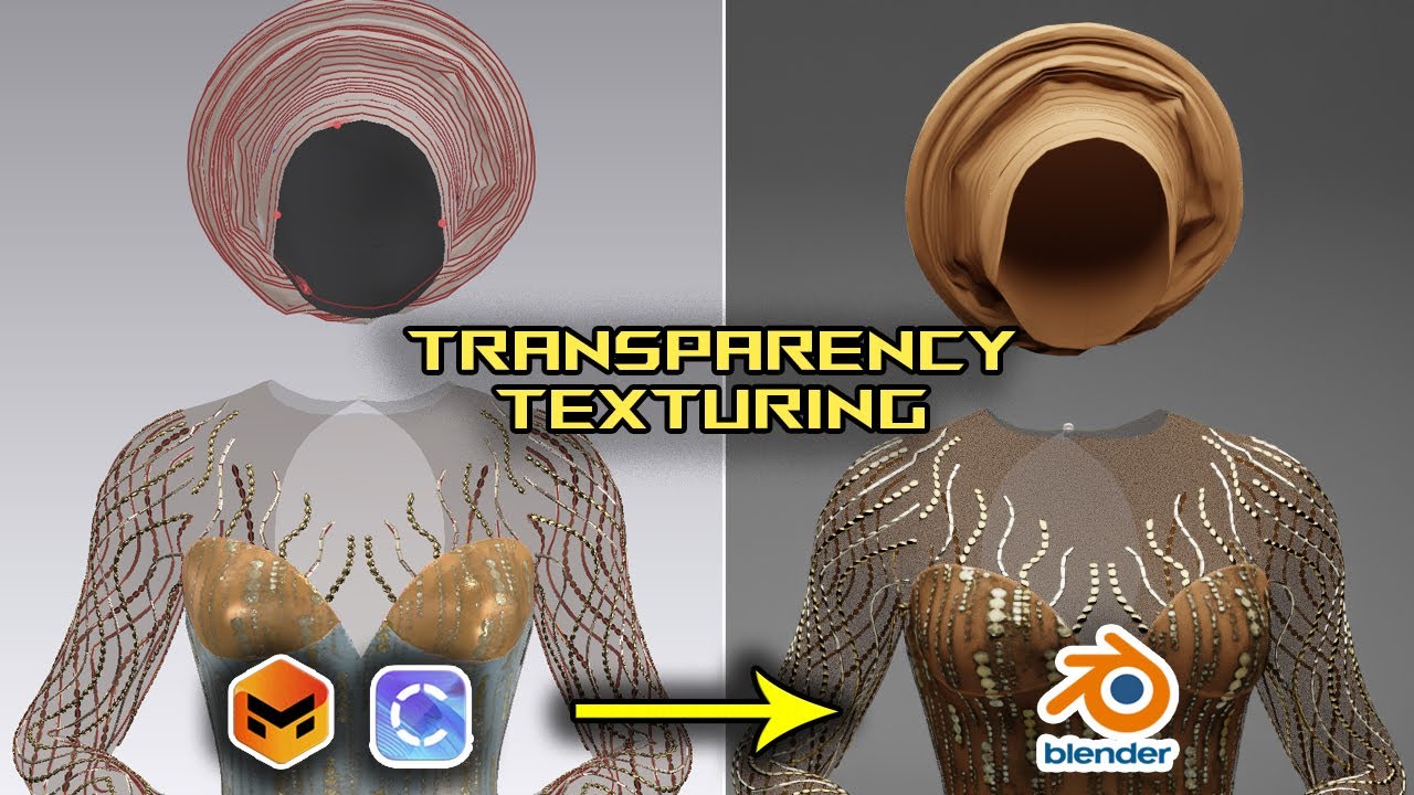 Texturing Transparent Clothes in Blender (From CLO3D/Marvelous Designer!)