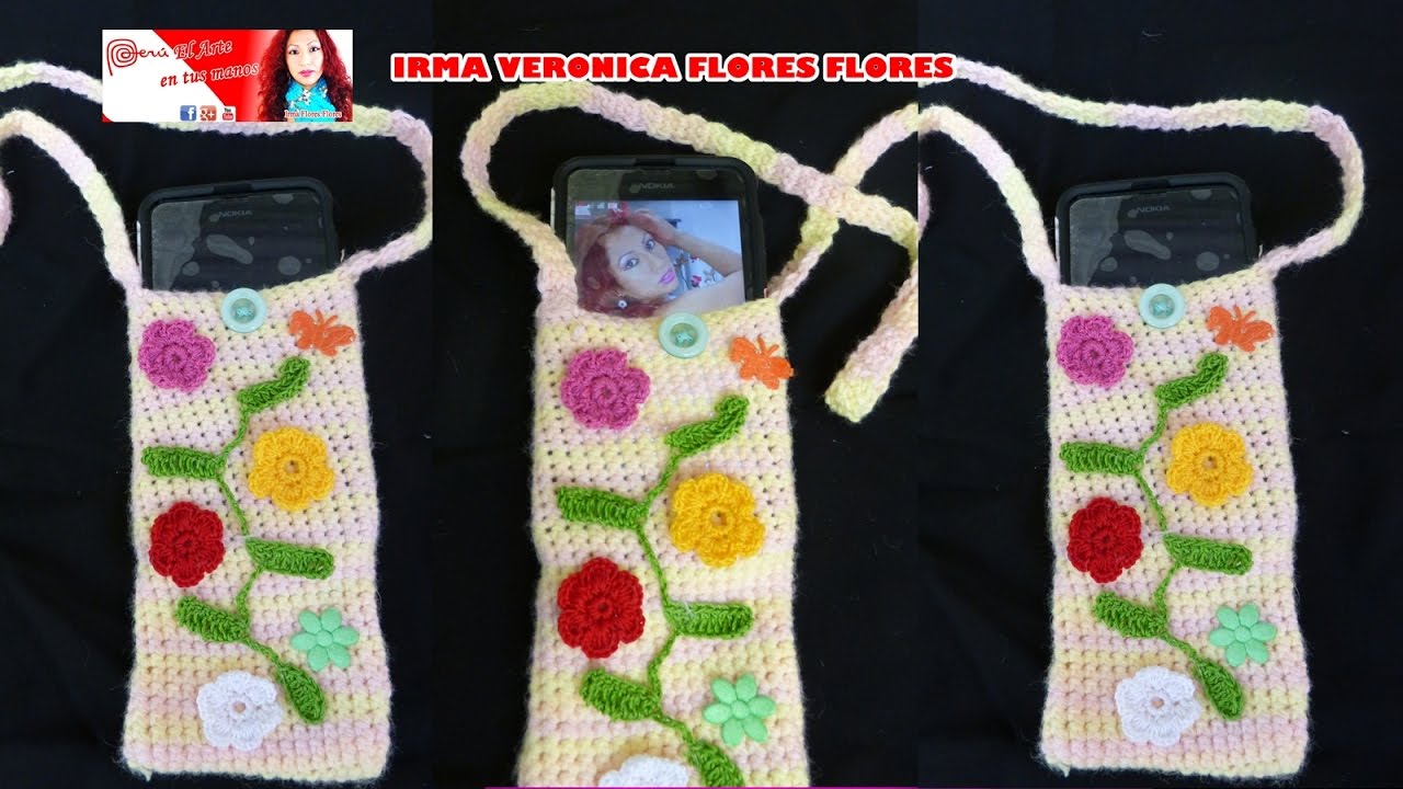 COMO TEJER FUNDA PORTA  CELULAR TEJIDOS A CROCHET PASO A PASO  TUTORIAL PARA PRINCIPIANTES