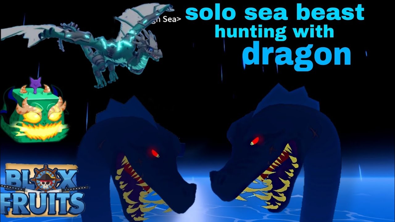Solo sea beast hunting in blox fruit using dragon/ #bloxfruits #roblox 