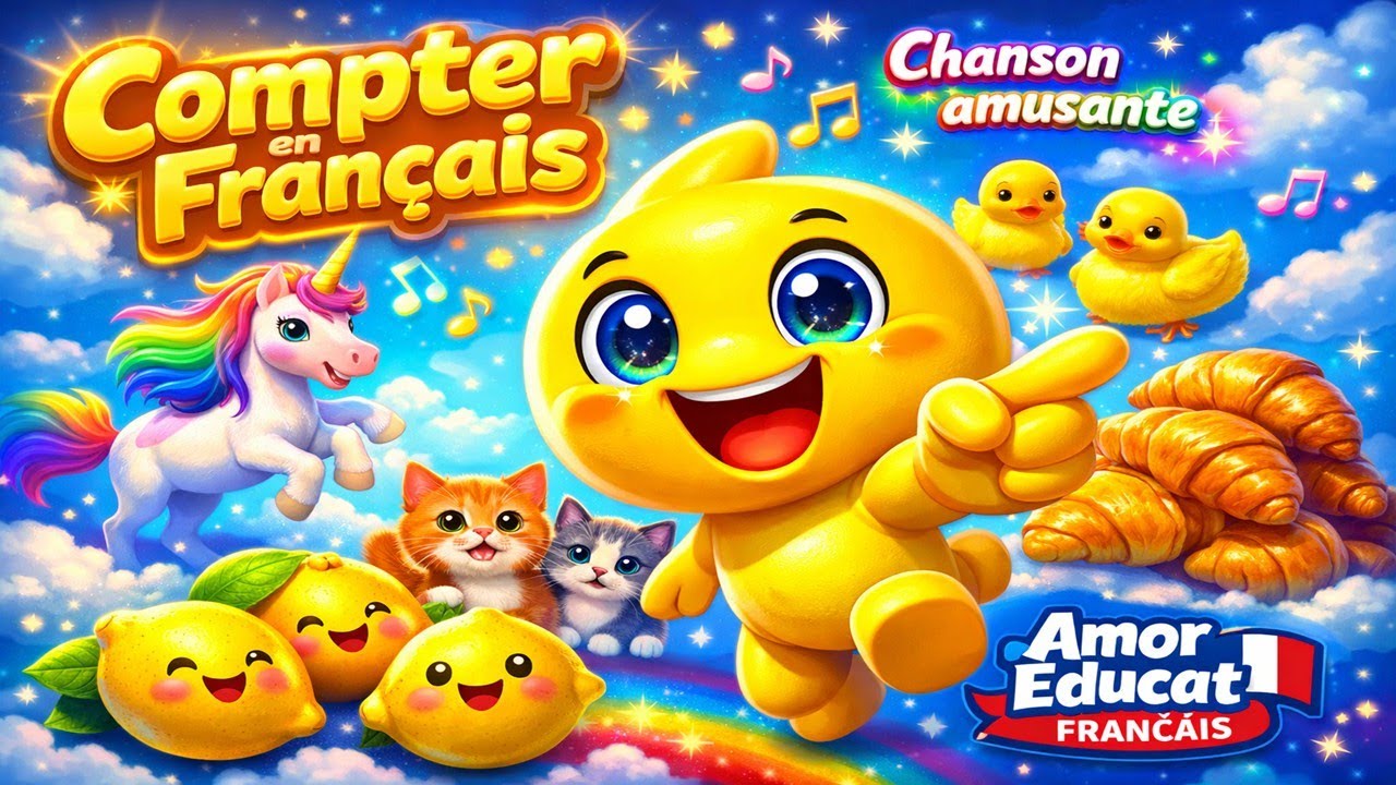 Les Nombres en Français 1 à 5 | Chanson pour Compter | Apprendre à Compter en Français | Amor Educat