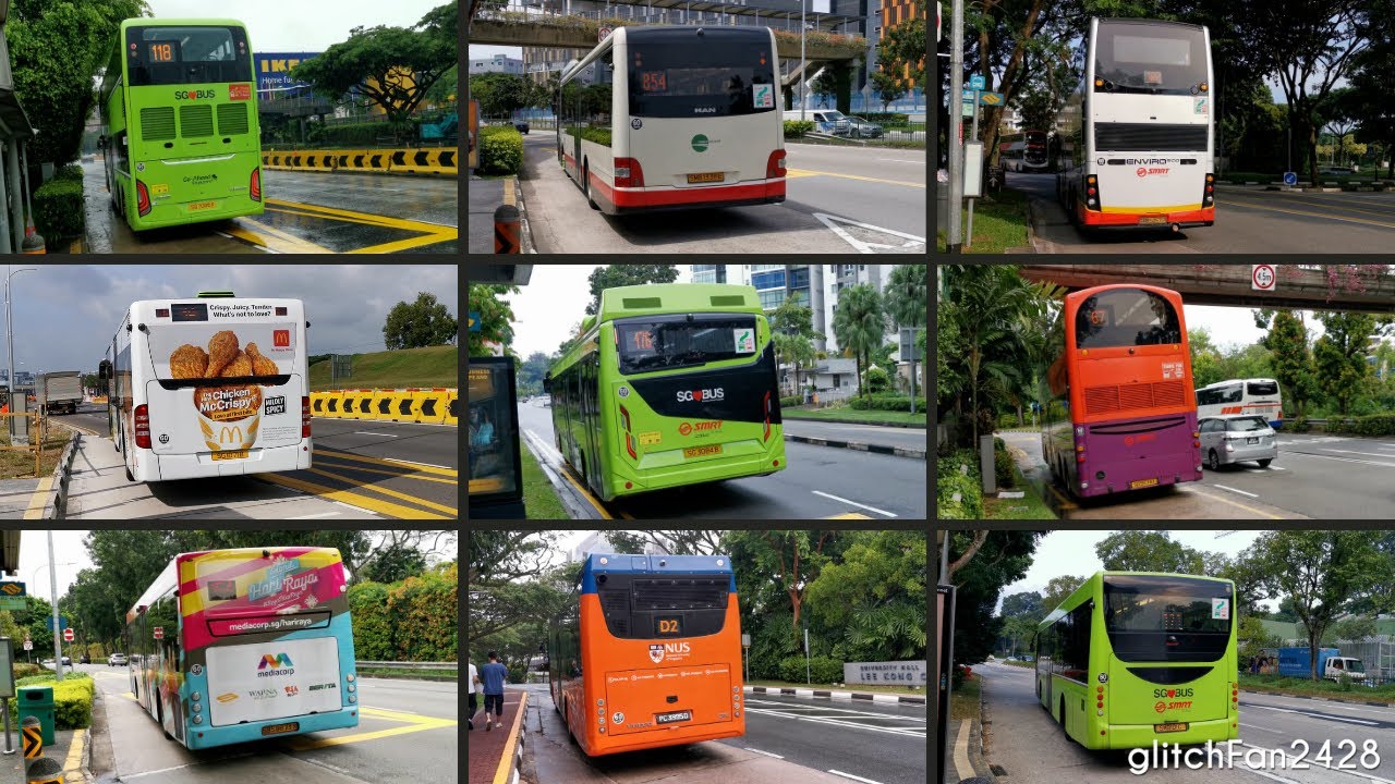 Buses Departing Bus Stops, Singapore 2021