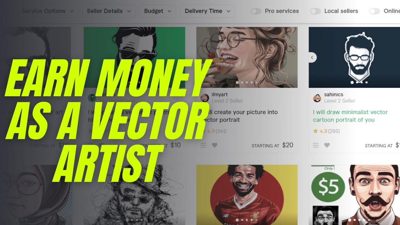 Earn money as a vector artist on fiverr | Online earning