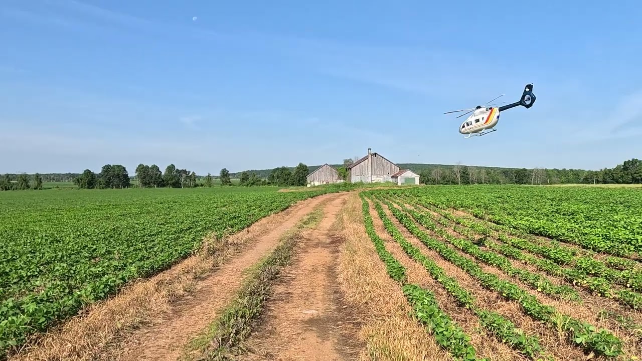 Vol 3 ce matin int&eacute;gral par ce merveilleux jour de juillet. Maquette H145 T2 800.