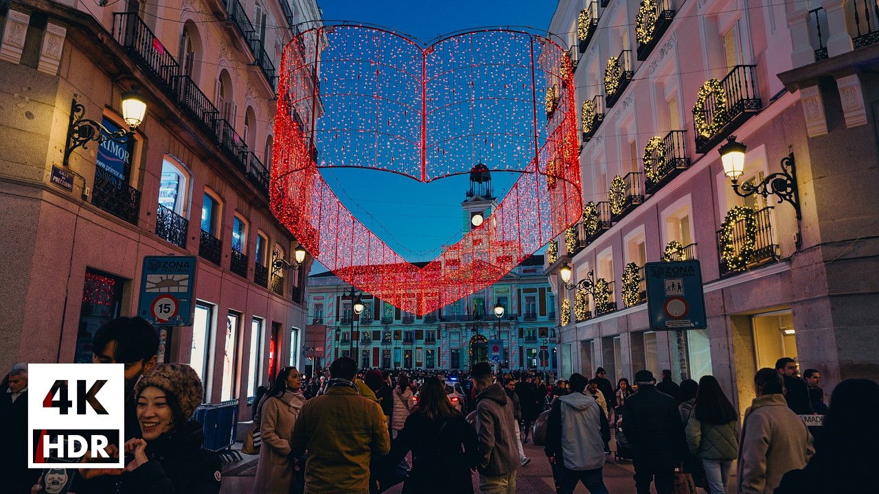 Madrid at Dusk on Christmas Eve | Spain | for Sleep & Study 4K HDR [2025-12-24]