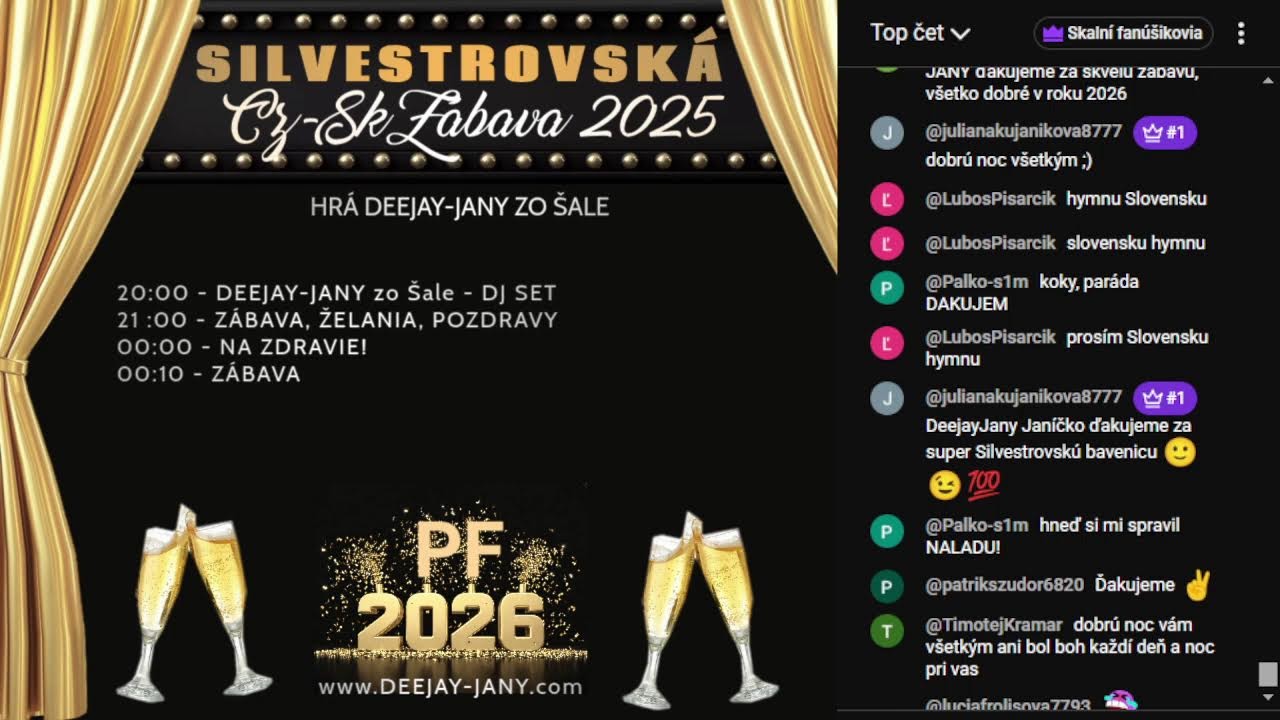 SILVESTROVSKÁ ZÁBAVA 31.12.2025 - záznam ( Deejay-jany )