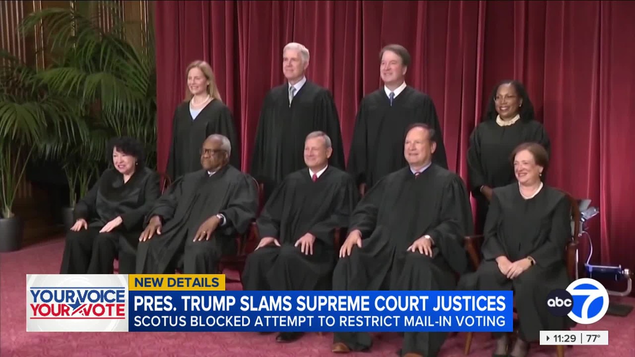Trump slams the Supreme Court for rejecting his push to restrict mail ballots