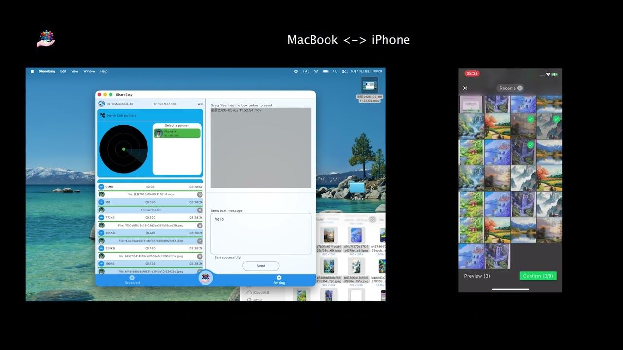 Shareeasy - Transfer files without internet ,  Cross-Platform: Android, iOS, macOS, Windows.