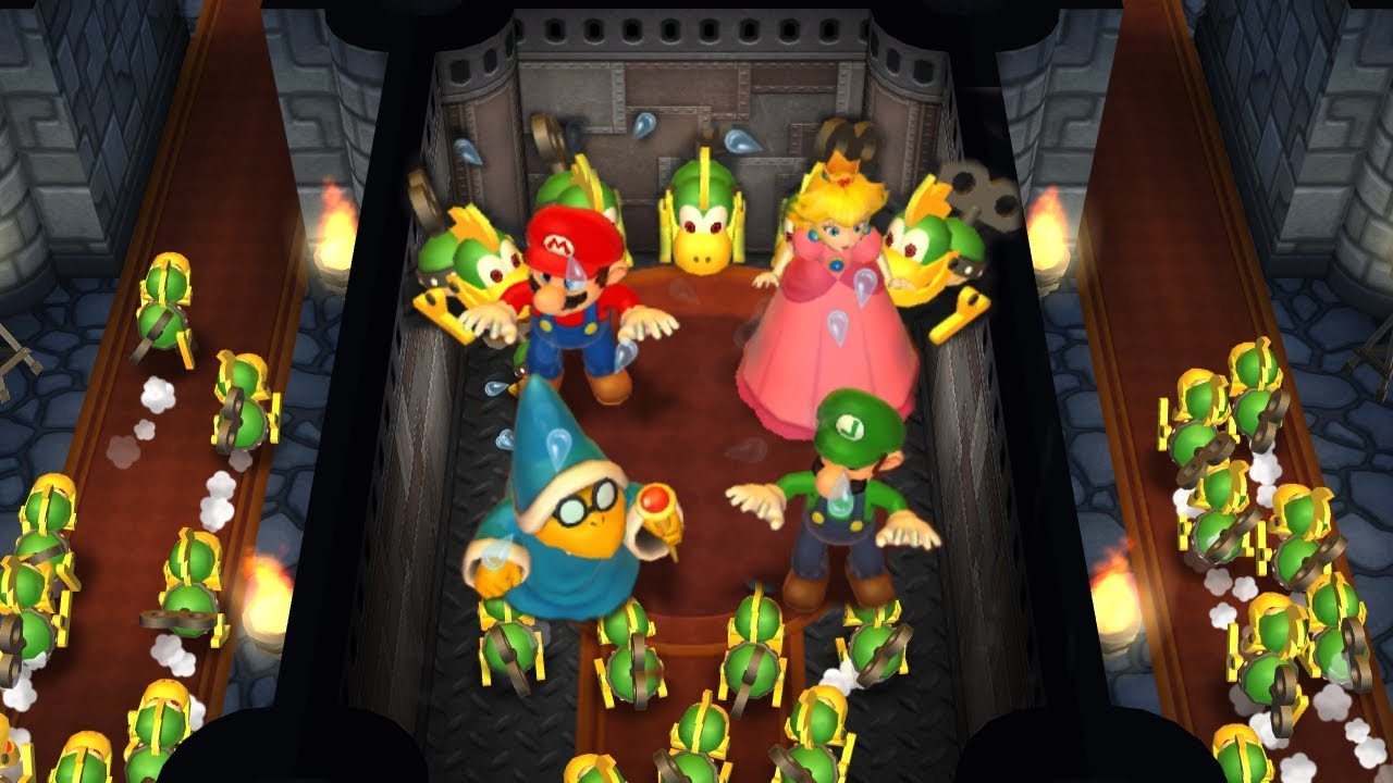 Mario Party 9 Step It Up - Peach vs Mario vs Luigi vs Kamek Master Difficulty| Cartoons Mee