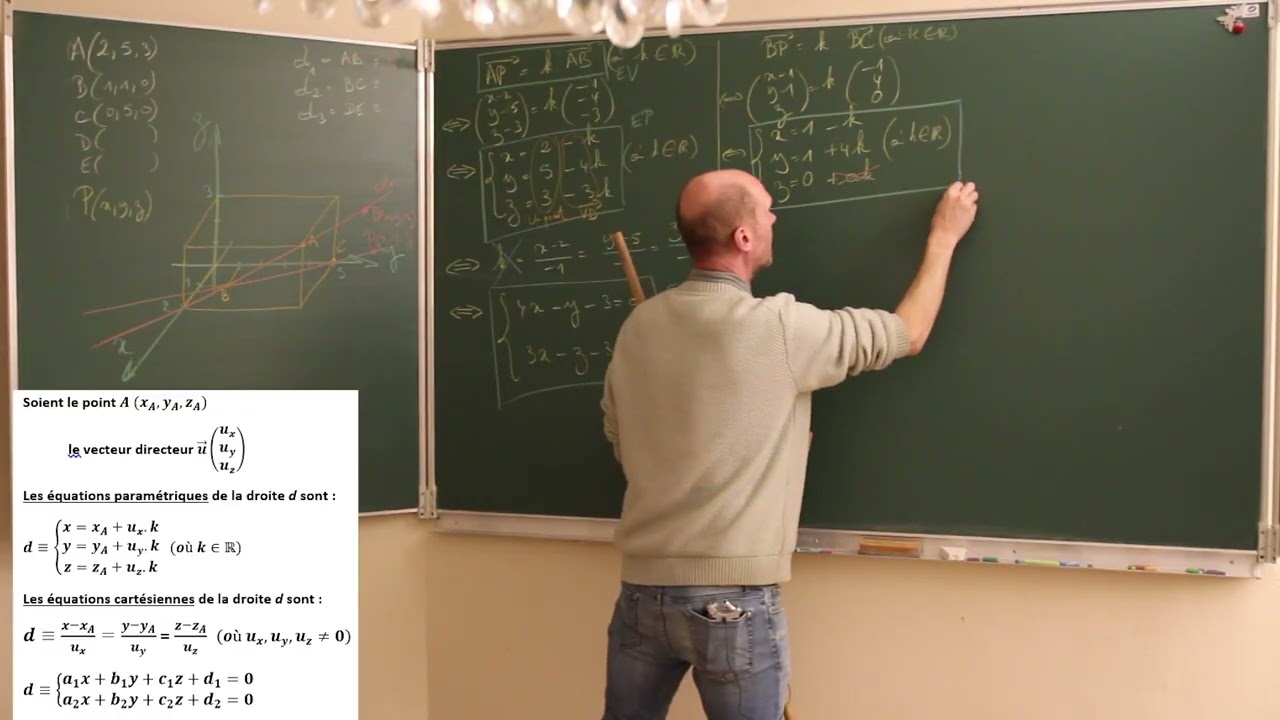 équations de droites (paramétriques, cartésiennes, vectorielle) sous différentes formes.