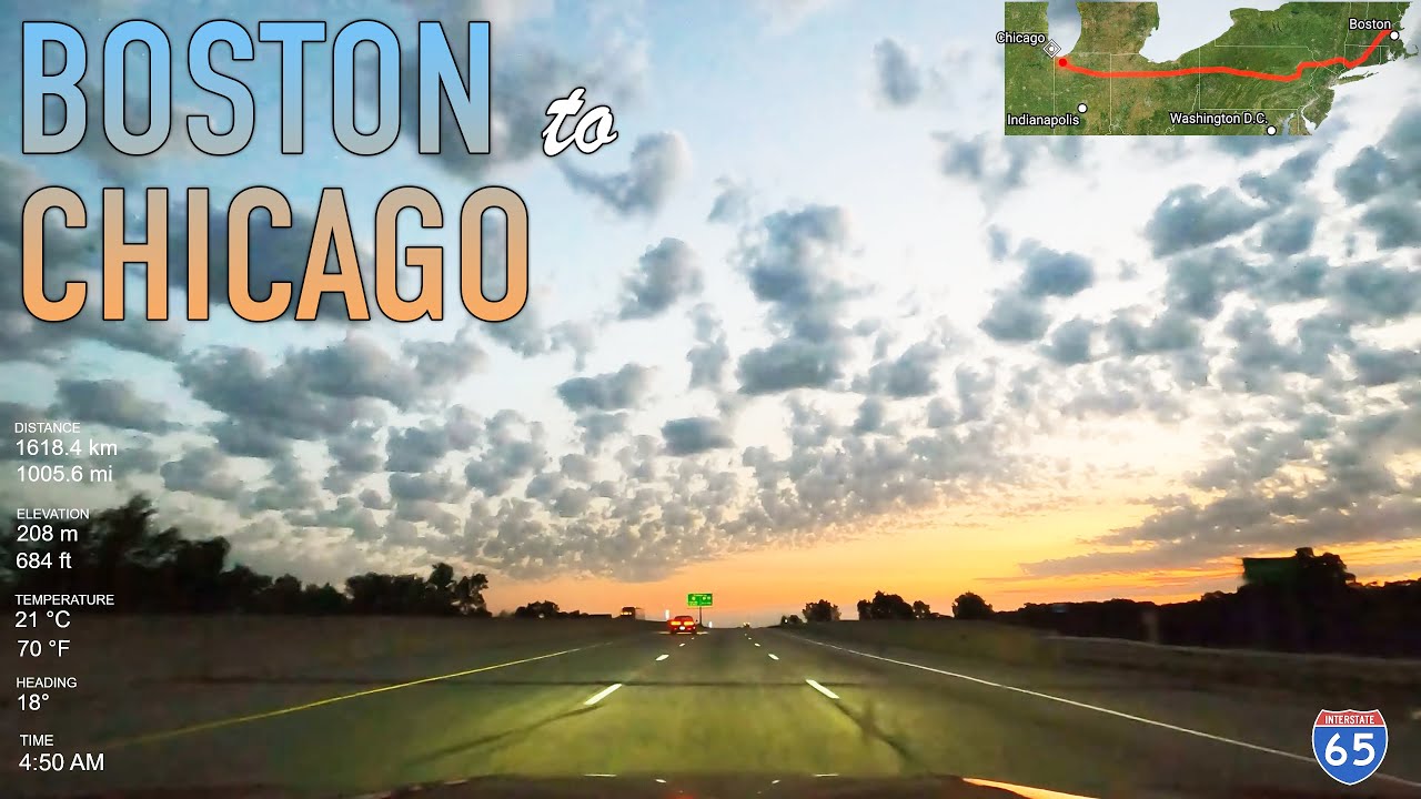 Boston to Chicago Road Trip Timelapse in 4K