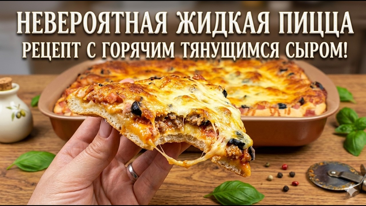 Жидкая пицца. Даже тесто замешивать не нужно! Супер рецепт!