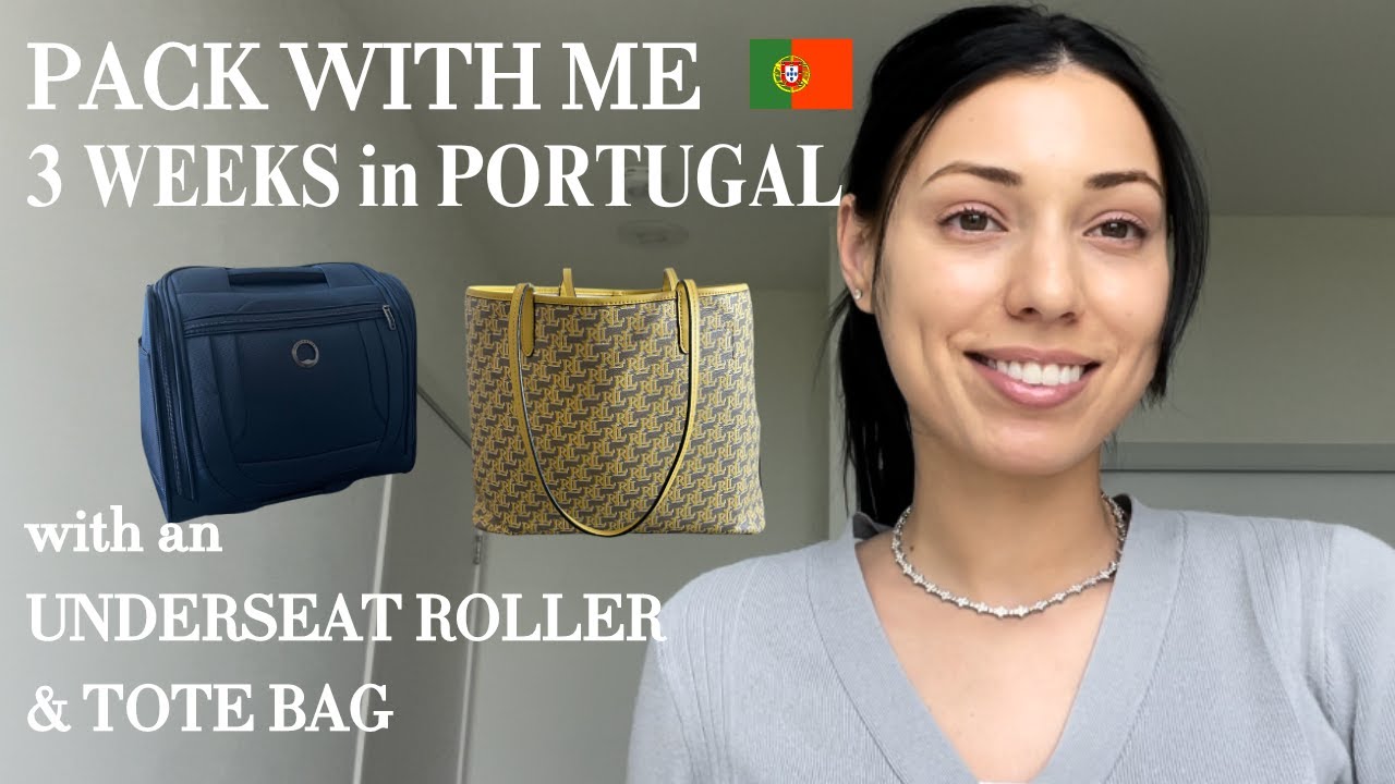 Episode 1 // Pack With Me — 3 Weeks in Portugal with an underseat roller and tote bag // Summer 2024