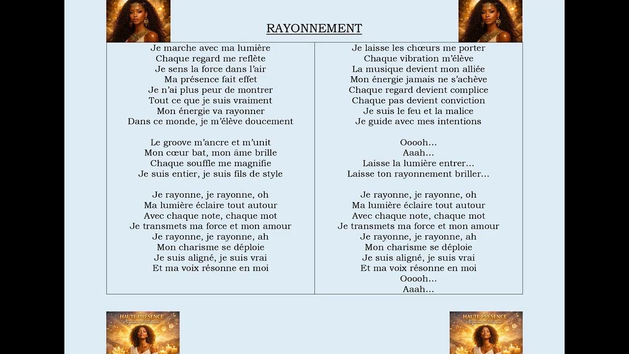 PLAYLIST 2 JE BRILLE ANCRAGE PUISSANT RAYONNEMENT FLUX LIBRE ELAN