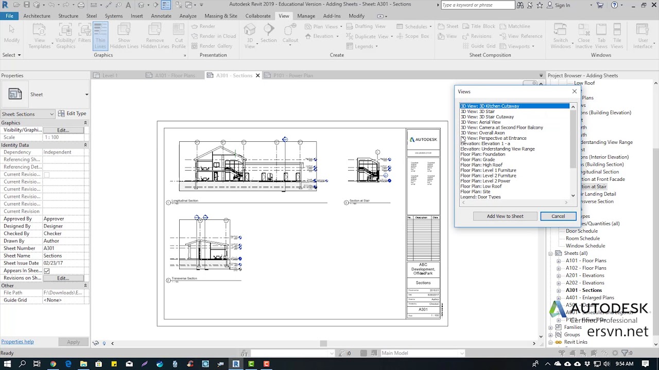 Hướng dẫn sử dụng Revit Architecture 2019 | Bài 86: Tạo bản vẽ (sheet)