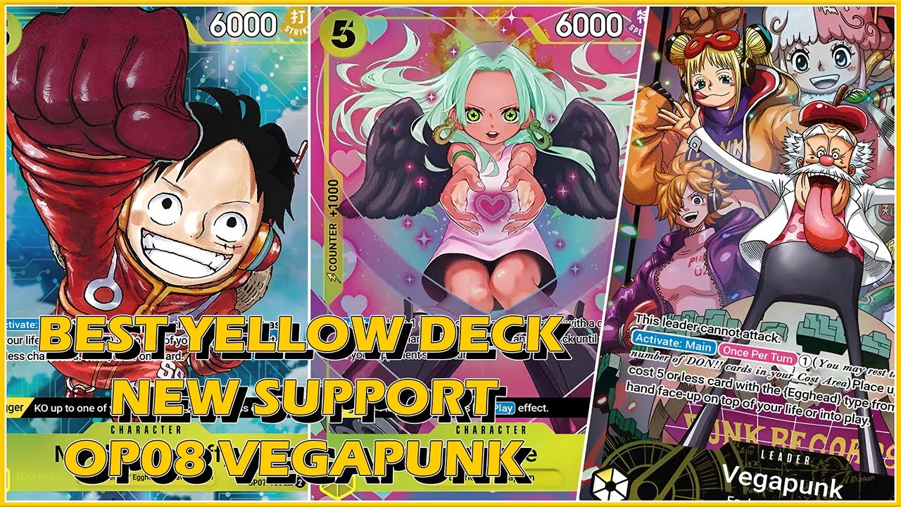 VEGAPUNK | BEST YELLOW DECK, NEW OP08 SUPPORT | BUILD & GAMEPLAY | OP08 | OPTCG