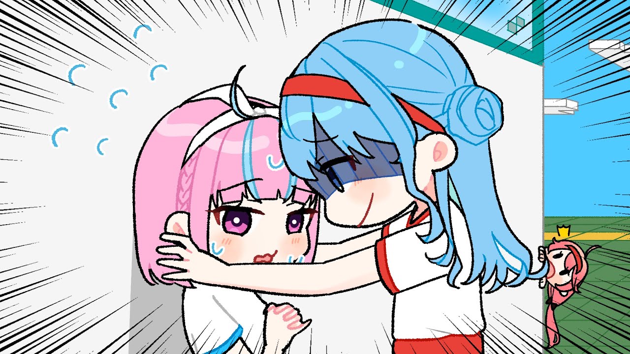 運動会中にあくたんをストーカーしていたことをバラされるすいちゃん【星街すいせい / 湊あくあ / さくらみこ / 常闇トワ / ホロライブ / 手描き / 切り抜き】