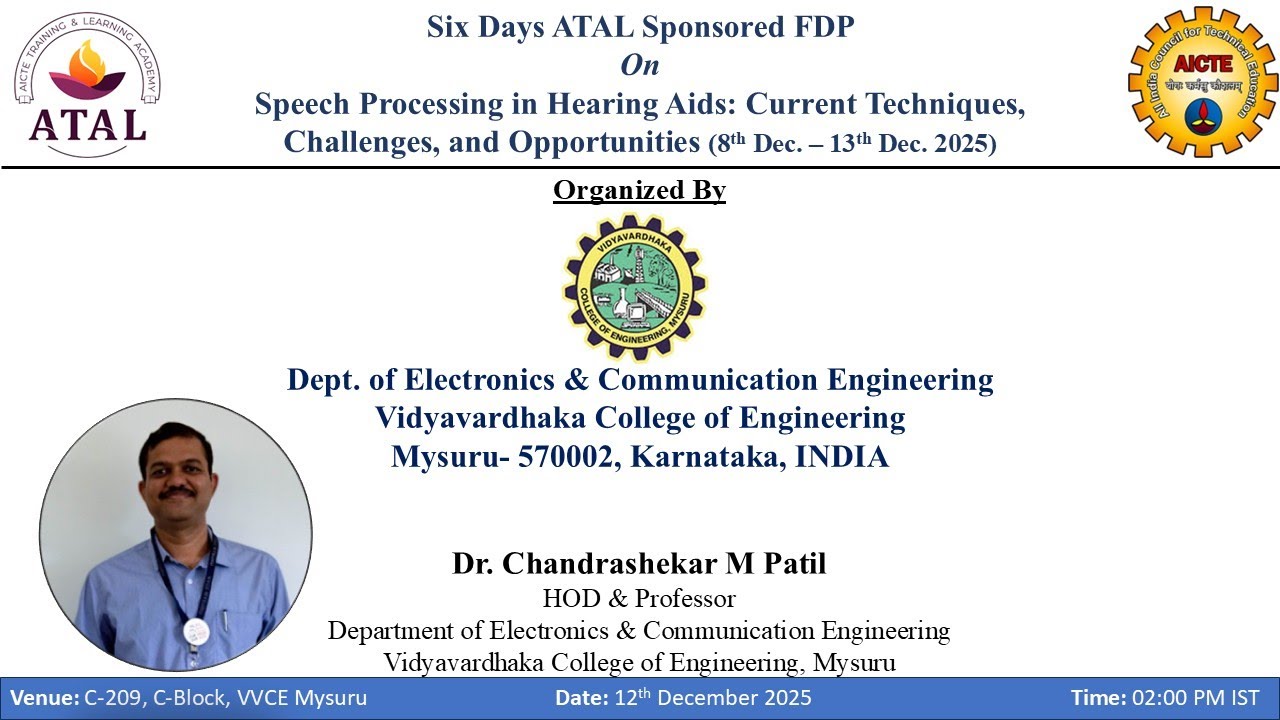 ATAL 2025 Talk by Dr.Chandrashekar M Patil Department of E&CE,(VVCE)Mysuru