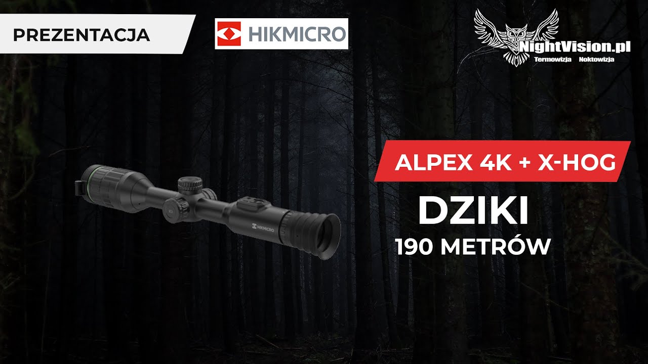 Dziki 190 m  - Luneta noktowizyjna HIKMICRO Alpex 4K #shorts #nightvision #noktowizja  #hunting