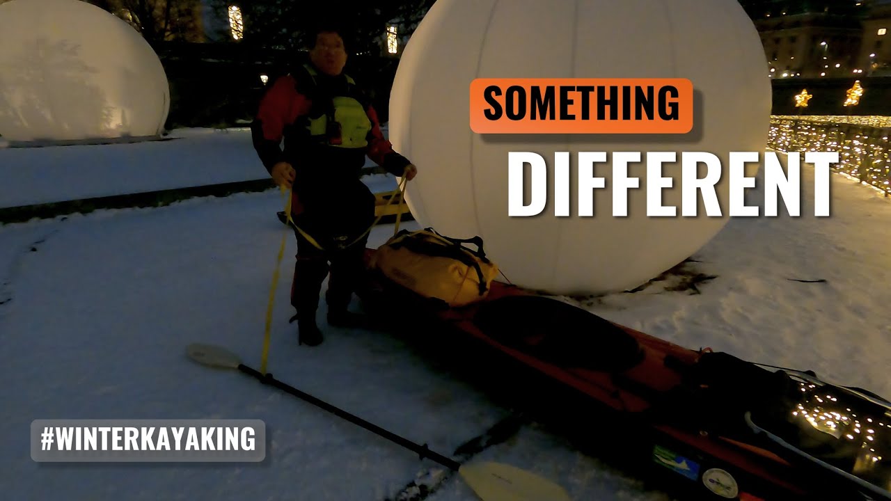 The time we were stopped by police with bluelights while winter night kayaking! Grabner Escape kayak