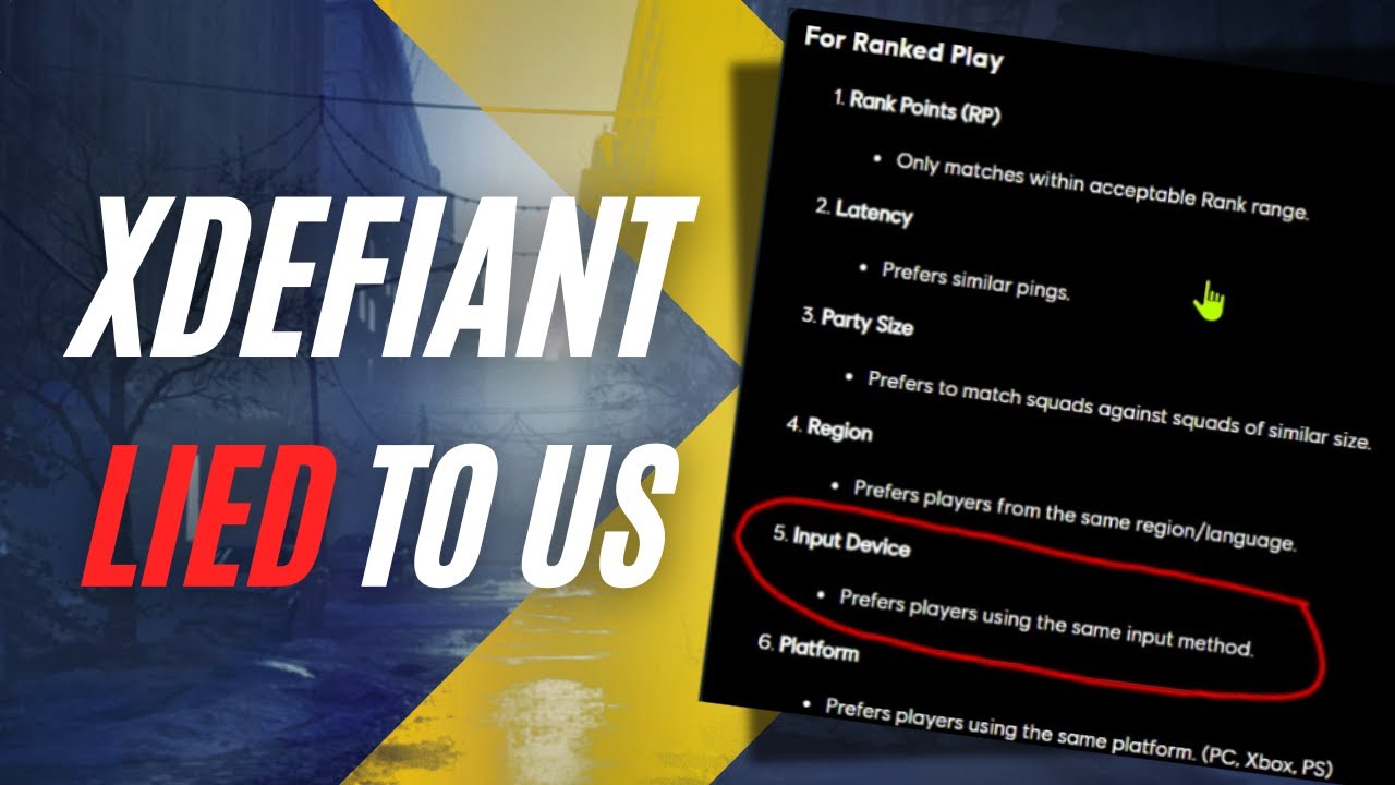 XDEFIANT RANKED NEED Input Based Matchmaking