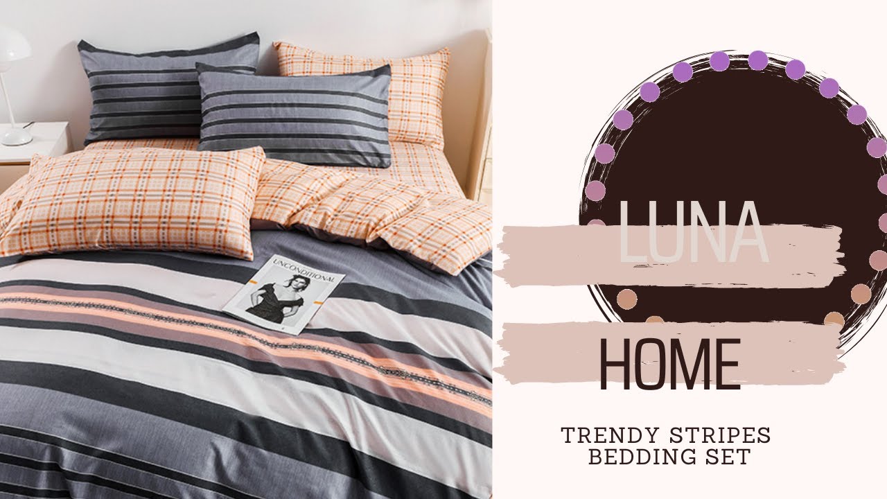 LUNA HOME Trendy Stripes Design, Bedding Set in UAE
